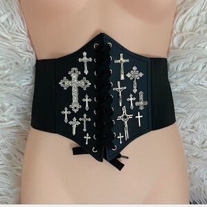 Silver Cross Gothic corset belt